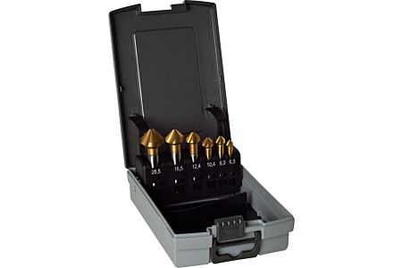 GUHRING: 499 – HSS – SET ALEZOR CONIC, DIN 335 TAIERE PE DREAPTA TIP N, COADA CILINDRICA FORMA C , ACOPERIRE TiN