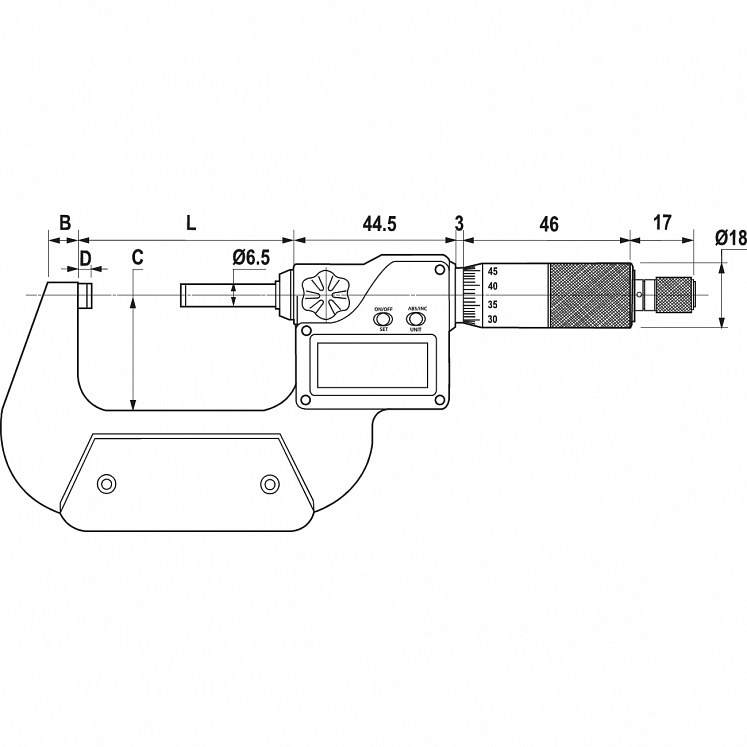 Micrometru digital IP65 EXACTO – ALPA detaliu 2