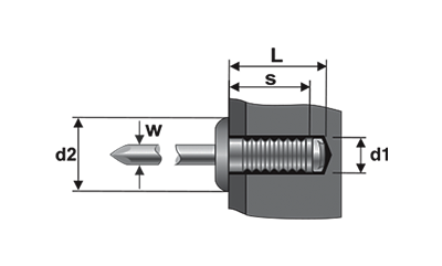 POP-NITURI INGROPATE CAP BOMBAT, ALUMINIU/OTEL – BR.170000