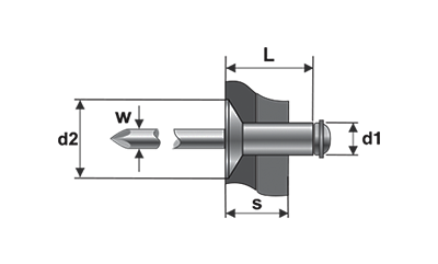 POP-NITURI “PEELED” CAP LAT, ALUMINIU/OTEL – BR.1050