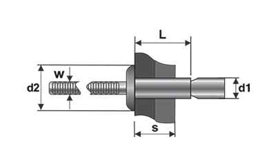 POP-NITURI PENTRU CONSTRUCTII METALICE CAP BOMBAT, OTEL/OTEL – BR.G182100