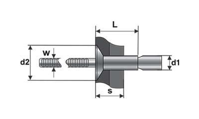 POP-NITURI PENTRU CONSTRUCTII METALICE CAP TESIT 100, OTEL/OTEL – BR.G182200