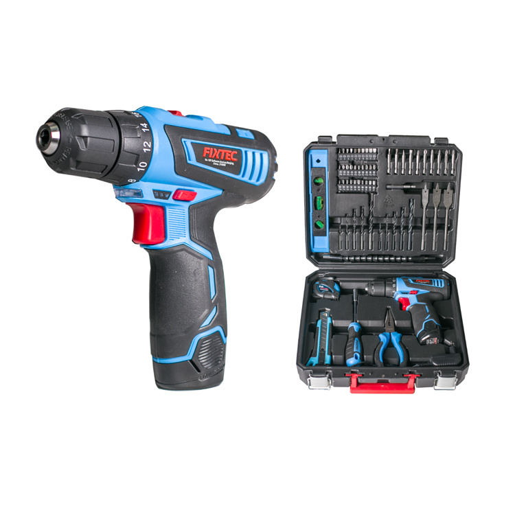 Set masina de gaurit cu acumulatori 12V + Accesorii – FIXTEC: 120K60