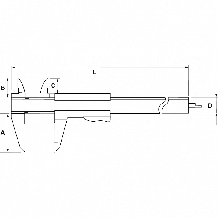 Subler analog monobloc Vernier – ALPA detaliu 2