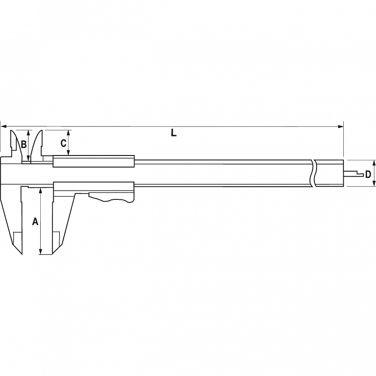 Subler analog monoblock Vernier cu blocare – ALPA detaliu 2