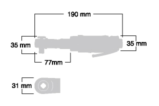 Cheie pneumatica cu clichet 3/8″ SI-1241A – Shinano Inc. JAPAN detaliu 2