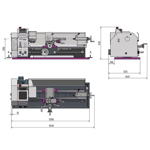 Strung OPTIturn TU 2807 (230 V) – OPTIMUM: 3427001 detaliu 2