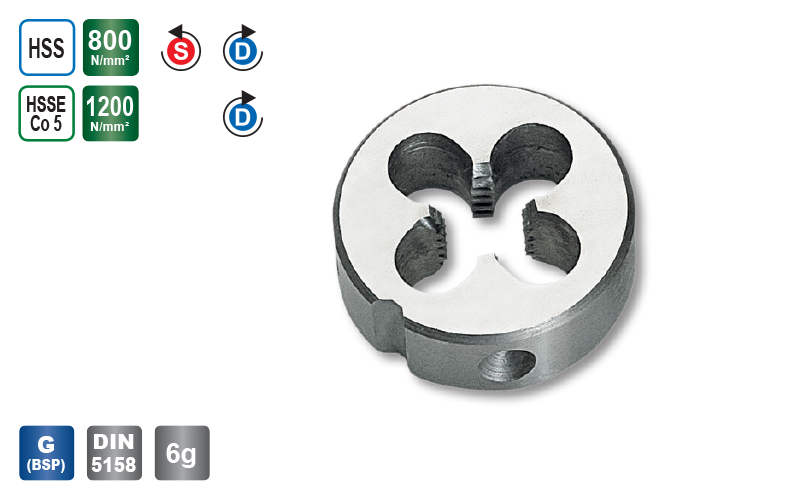 VOLKEL: 254… Filiere Forma B, Filet G (BSP) ISO DIN 228 (DIN EN-24231) detaliu 2