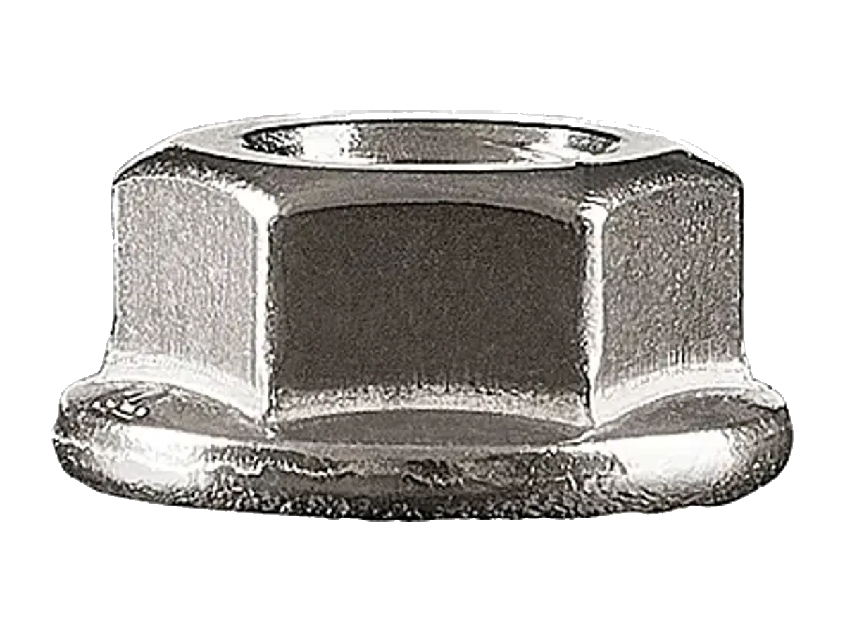 PE01 - ISO 4161 (DIN 6923) - Flanged hexagon nut knurled Stainless Steel A2 (AISI 304)