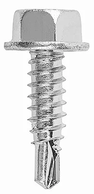 AB06 - Hexagonal flat washer head with undercut self drilling screw with reduced point, hardened, zinc plated