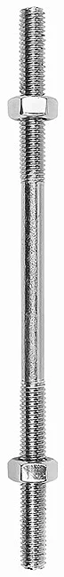 AC04 - Zinc plated steel bar (two ends threaded), with two zinc plated hexagonal nuts (M6)