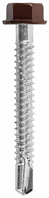 KD02 - Hexagonal flat washer painted head with undercut self drilling screw, hardened, zinc plated, ETA-CE certified