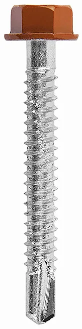 KD04 - Hexagonal flat washer painted head with undercut self drilling screw, hardened, zinc plated, ETA-CE certified