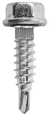 PL01 - Hexagonal flat washer head with undercut self drilling screw with reduced point and reamer on the shank, hardened, zinc plated