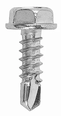 KB01 - A2 (AISI 304) Stainless steel hexagonal flat washer head with undercut self drilling screw, drilling capacity max 3 mm (on aluminium only)