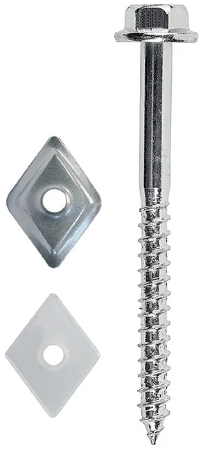 AG02 - Hexagonal flanged washer head with undercut wood screw, zinc plated