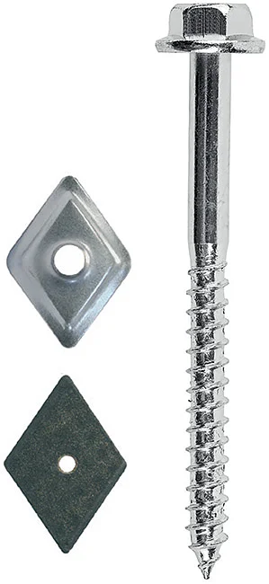 AG03 - Hexagonal flanged washer head with undercut wood screw, zinc plated
