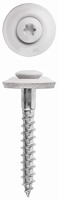 NP - 6-lobe recess raised CSK head wood screw, assembled with “M” type washer (gasket), 1 bit free per box