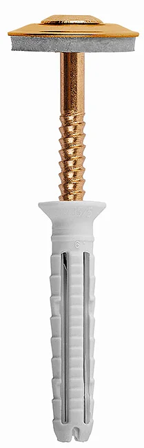 NS - Countersunk nylon plug assembled with A2 stainless steel raised countersunk nail screw and "M" type washer (gasket)