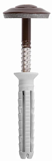 NU - Countersunk nylon plug assembled with A2 stainless steel raised countersunk nail screw and "M" type washer (gasket)