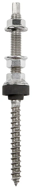 NW21 - Hex shank dual thread (machine + wood) screw for solar systems fixing, assembled with 3 hex flanged nuts and Washer, in A2 stainless steel (AISI 304), and EPDM gasket