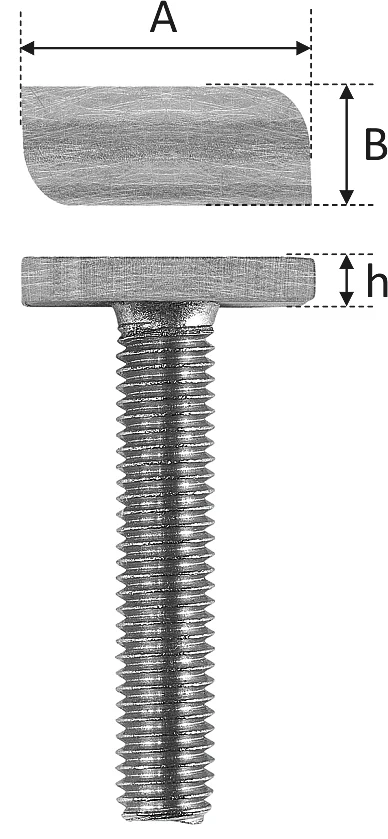 SR51 - A2-70 (AISI 304) stainless steel hammer head screw detaliu 3
