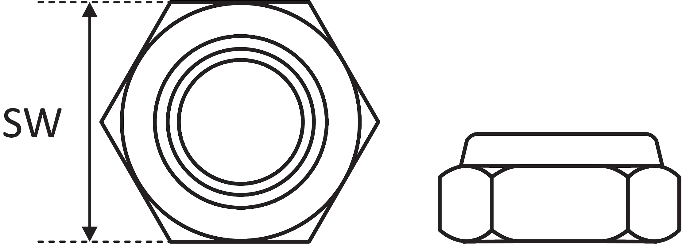 DJ51 - DIN 985 - A2 (AISI 304) stainless steel hex nylon insert lock nut, property class 70 detaliu 4