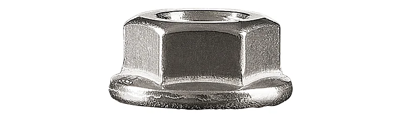 PE01 - ISO 4161 (DIN 6923) - Flanged hexagon nut knurled Stainless Steel A2 (AISI 304)
