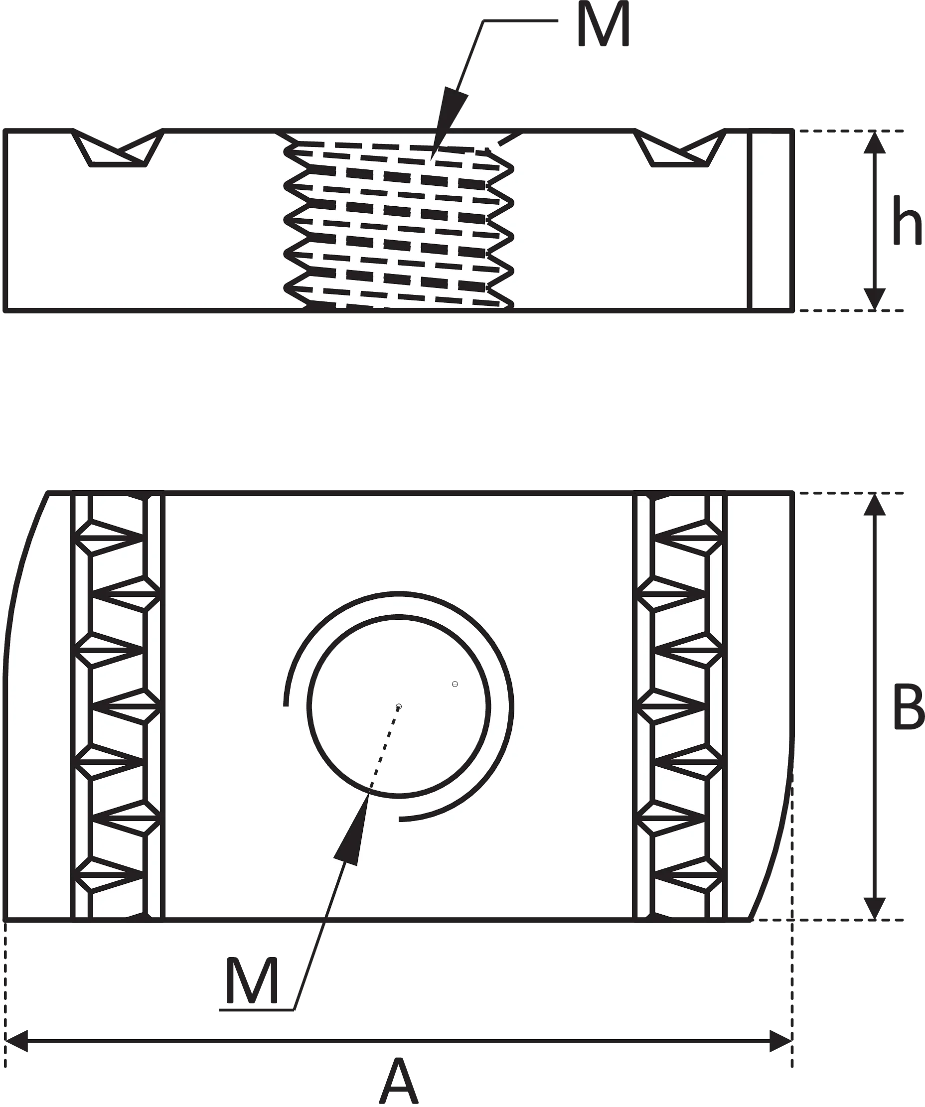 PH01 - Strut Nut, Zinc Plated detaliu 2