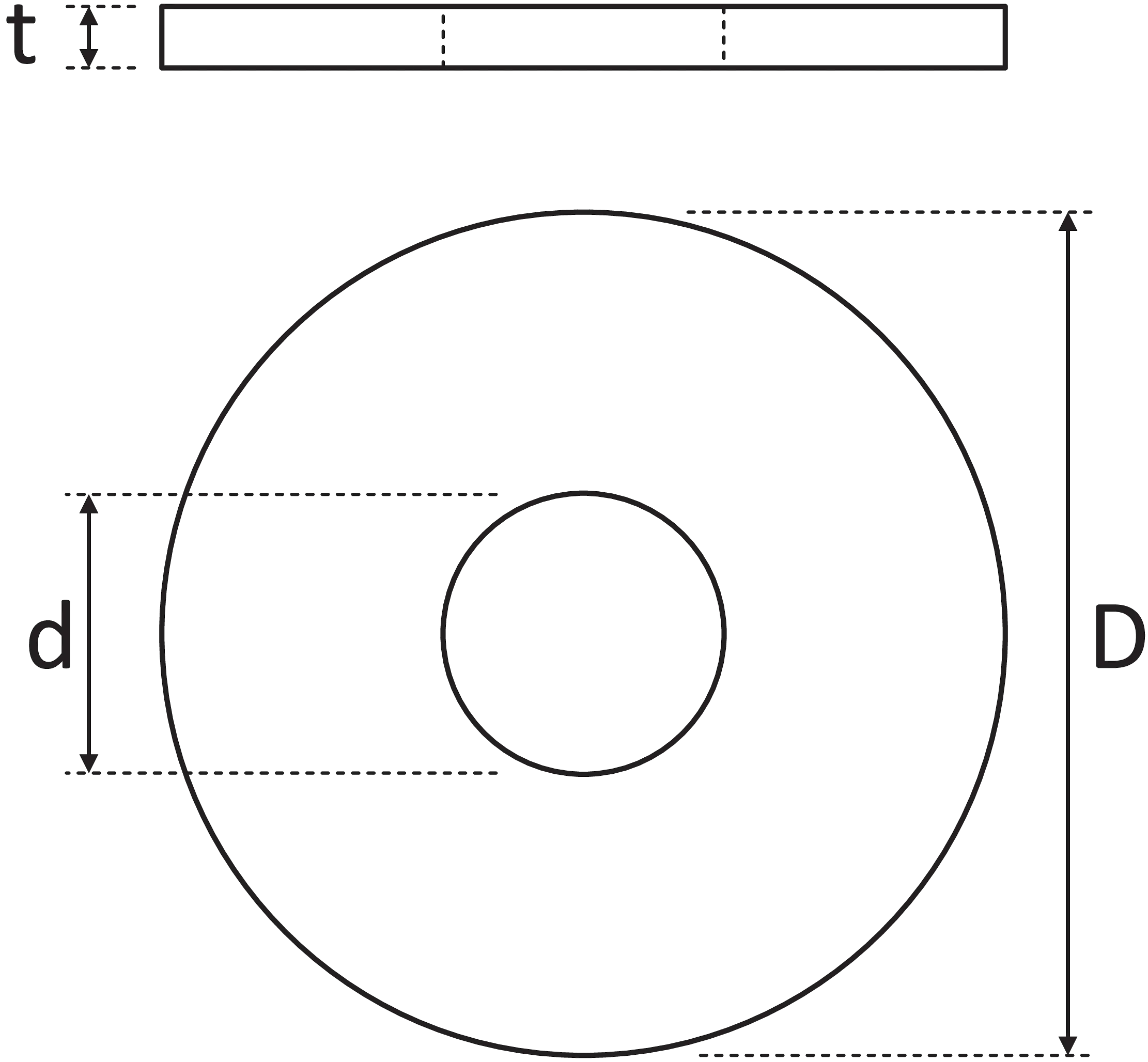 NJ01 - ISO 7093-1 - A2 (AISI 304) plain washer large series, hardness class HV 200 (HV 200-300) detaliu 3