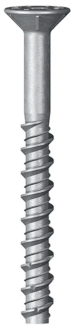 HXE03 - Patented flat CSK head with ribs concrete screw, 6-Lobe recess, zinc plated