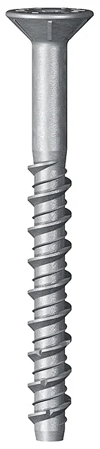 HXS01 - Patented flat CSK head with ribs concrete screw, 6-Lobe recess, zinc plated detaliu 4