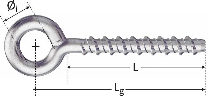 FX01 - Welded eyebolt concrete screw (Patented thread), carbon steel, hardened, zinc plated eye Øi 23 mm detaliu 3