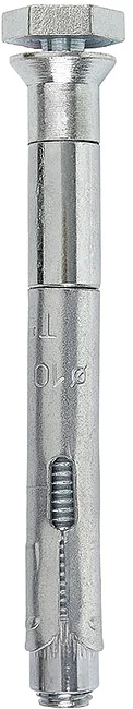 DS03 - Zinc plated sleeve anchor with stud and hexagonal head blind security nut (breaking torque to cut the hexagon Nm > 13) with flat CSK shank hexagonal head blind security n