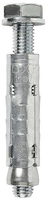 DXE01 - Sleeve anchor with nut, with hex head screw 8.8 grade and washer, zinc plated, ETA-CE Opt.7 certified