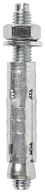 DXE03 - Sleeve anchor with nut, with stud 8.8 grade, hex nut and washer, zinc plated, ETA-CE Opt.7 certified