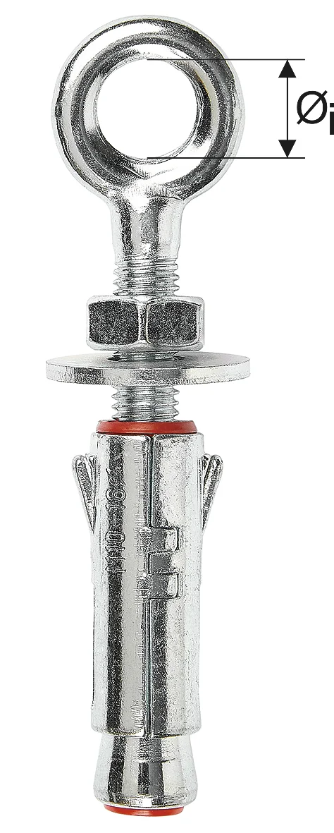 CT01 - Zinc plated steel anchor with wings, with eye screw, hex nut and large washer detaliu 4