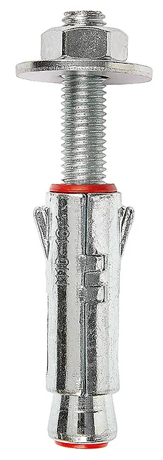 CR01 - Zinc plated steel anchor with wings, with stud 5.8 grade, hex nut and large washer