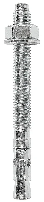 AJ04 - Wedge anchor with steel clip, assembled with hex nut and washer, zinc plated